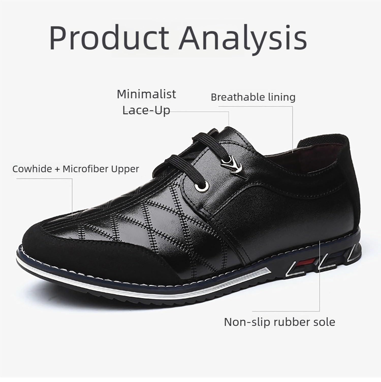Mocassini stringati da uomo - Scarpe eleganti classiche nere da lavoro for occasioni formali in ufficio professionale