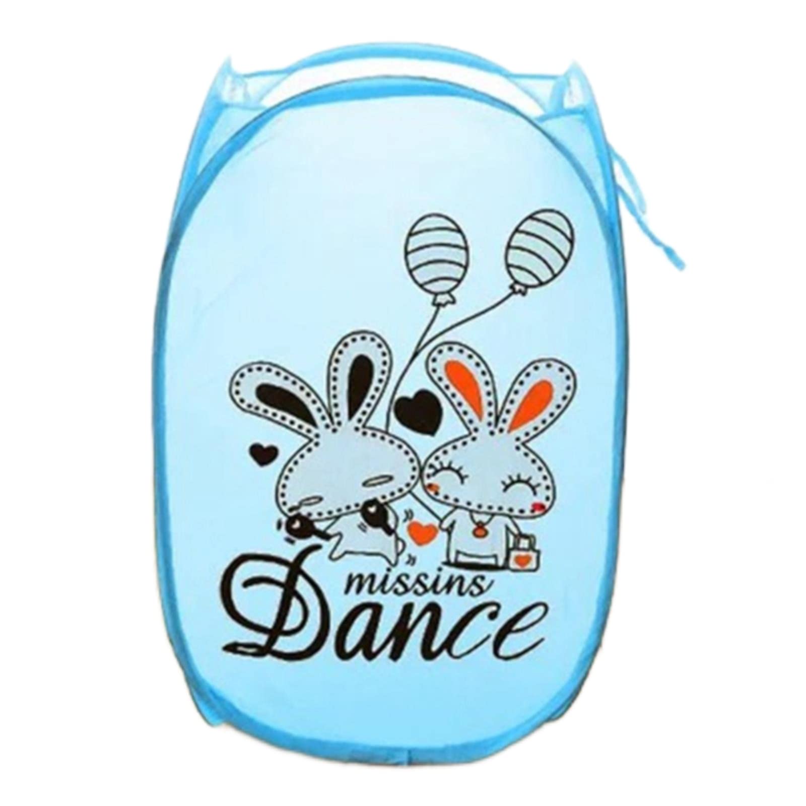 YUANstore Folding Laundry Basket Hamper Cartoon Pop Up Open Mesh Laundry Dirty Sorting Basket Kids Toys Sundrie Home Storage Box Organizer, Love Rabbit
