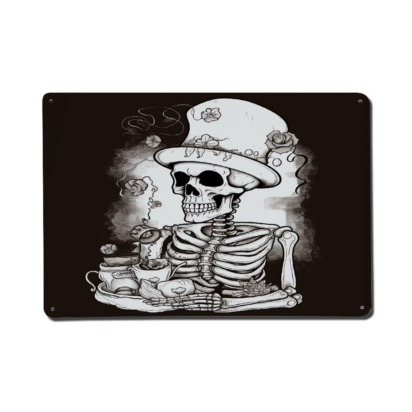 Adfgyerh Style Skeleton Chef Metal Signs Funny, Aluminum Tin Sign Indoor Outdoor Decor, Vintage Signs For Home Office Kitchen Bar Cafe Garden Farmhouse Wall Decor