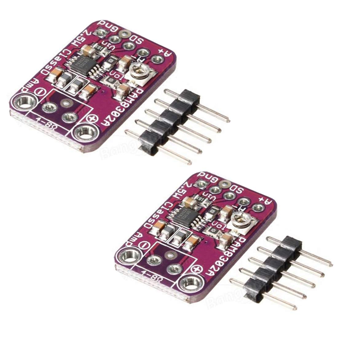 Hailege 2 szt. PAM8302 2,5 W Mono Audio Power Amplifier Single Channel Class D Solo Audio Amplifier AMP Moduł do Arduino
