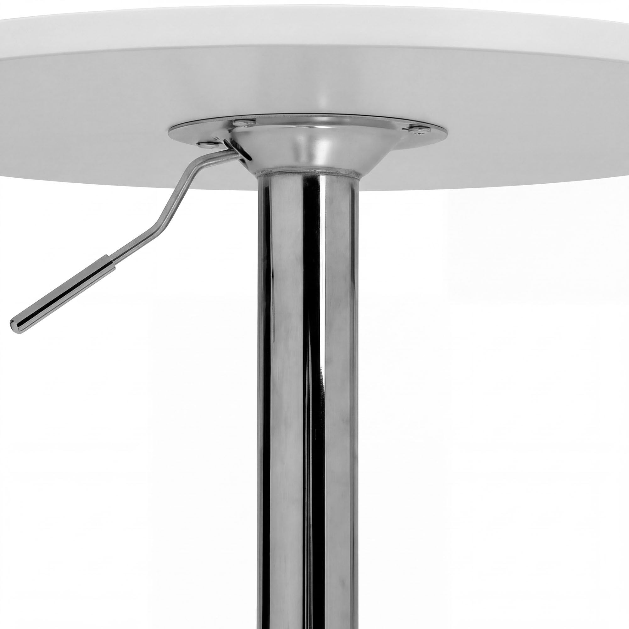 CLP Stehtisch rund 60cm Lamoni, Bartisch stufenlos höhenverstellbar, 360° drehbar, Bistrotisch mit stabilem Metallgestell und Bodenschutz, Farbe:weiß, Form:rund