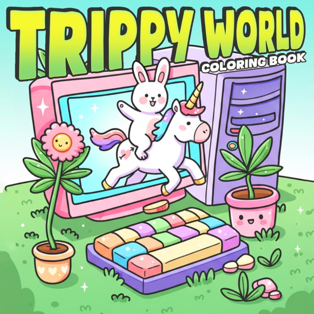 Trippy World Coloring Book: Weird But Cute Creatures Coloring Pages for Everyone with Psychedelic Doodles, Surreal Landscapes, Nature Scenes to Have Fun