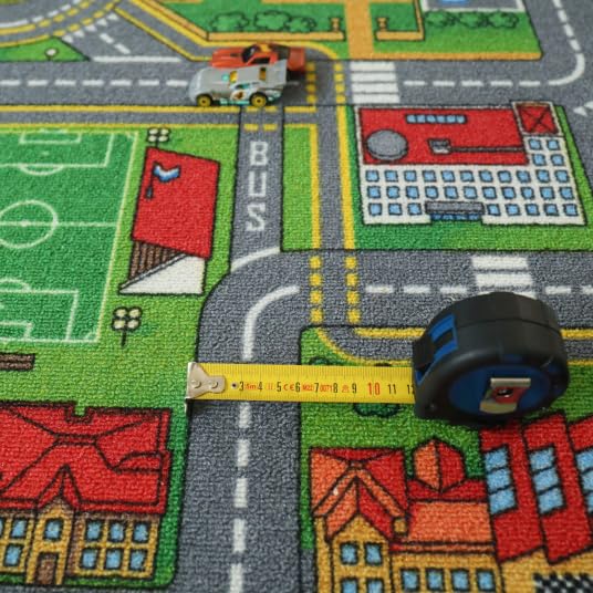 Decoweb Tapis de Jeu Enfant - Circuit de Voiture - Ville - 120 x 170 cm