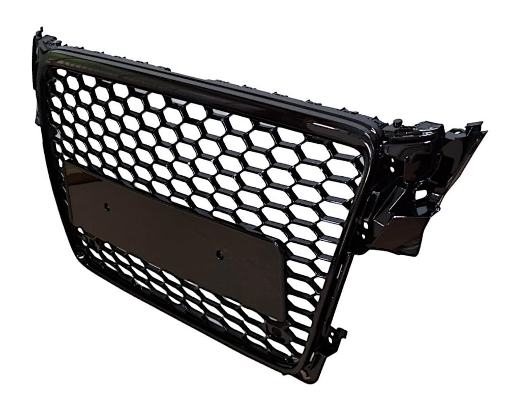 Kompatibel mit A4 B8 8K Kühlergrill Wabengrill PDC Front Grill Schwarz Glanz 07-12