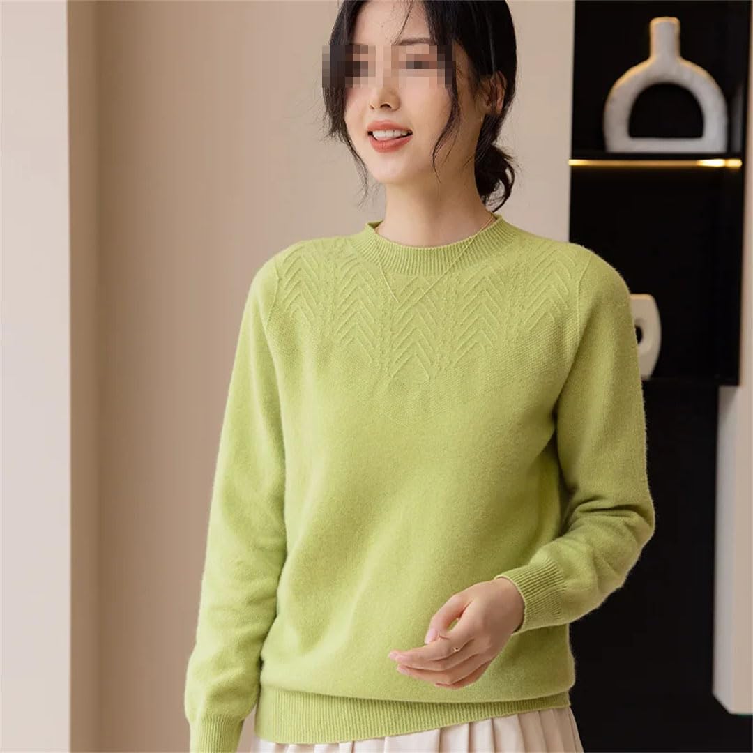 Vogrtcc Maglione da Donna in Lana con Colletto A O. Pullover Autunno Inverno da Donna in Tinta Unita