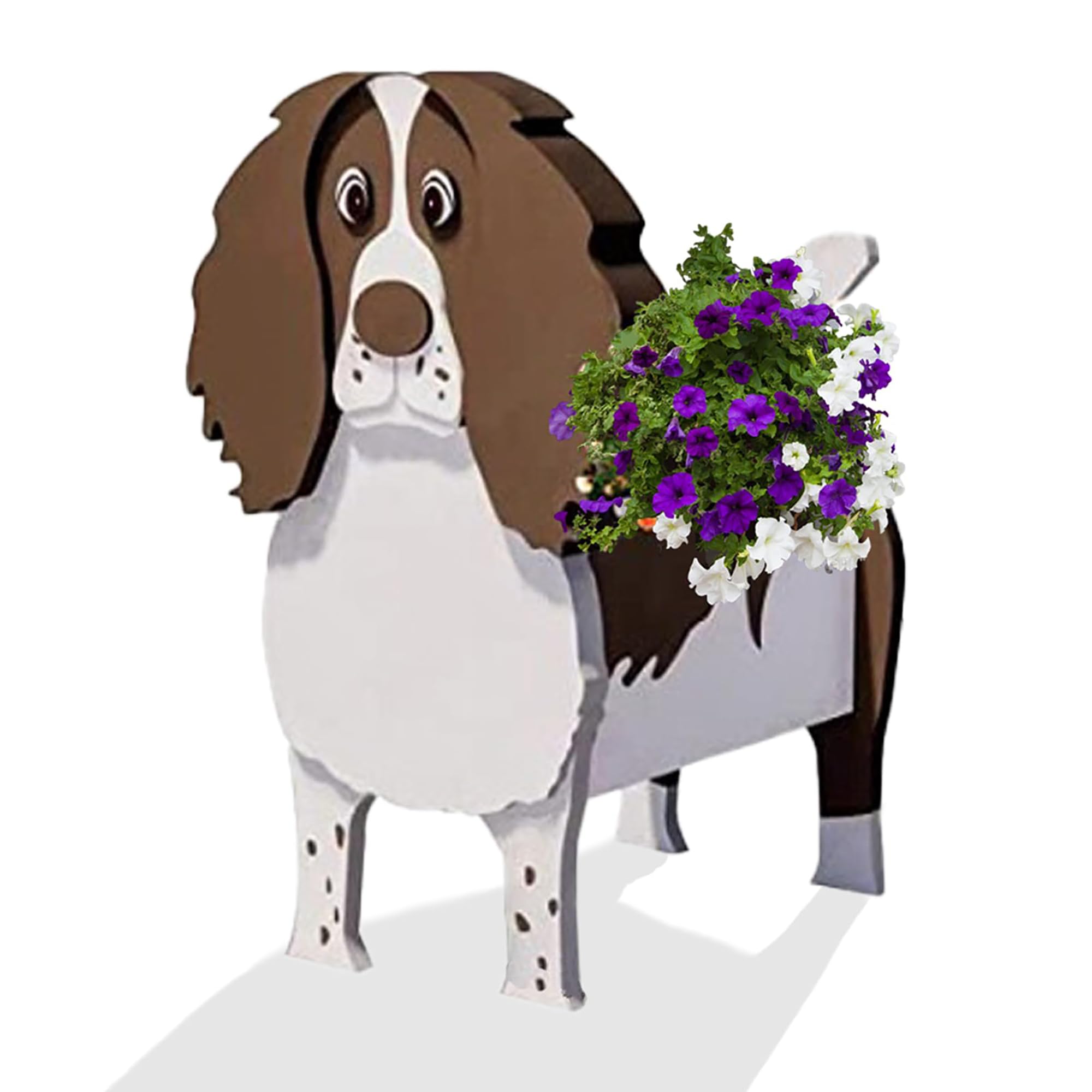Xinoiiatir Dog Planter Plant Pots, Pet Dog Shaped Plant Flowerpot, Cute Animal Shape Flower Planters, Indoor Outdoor Decorative Ornaments, countertops, Garden, Courtyard,Springer Spaniel-34cm