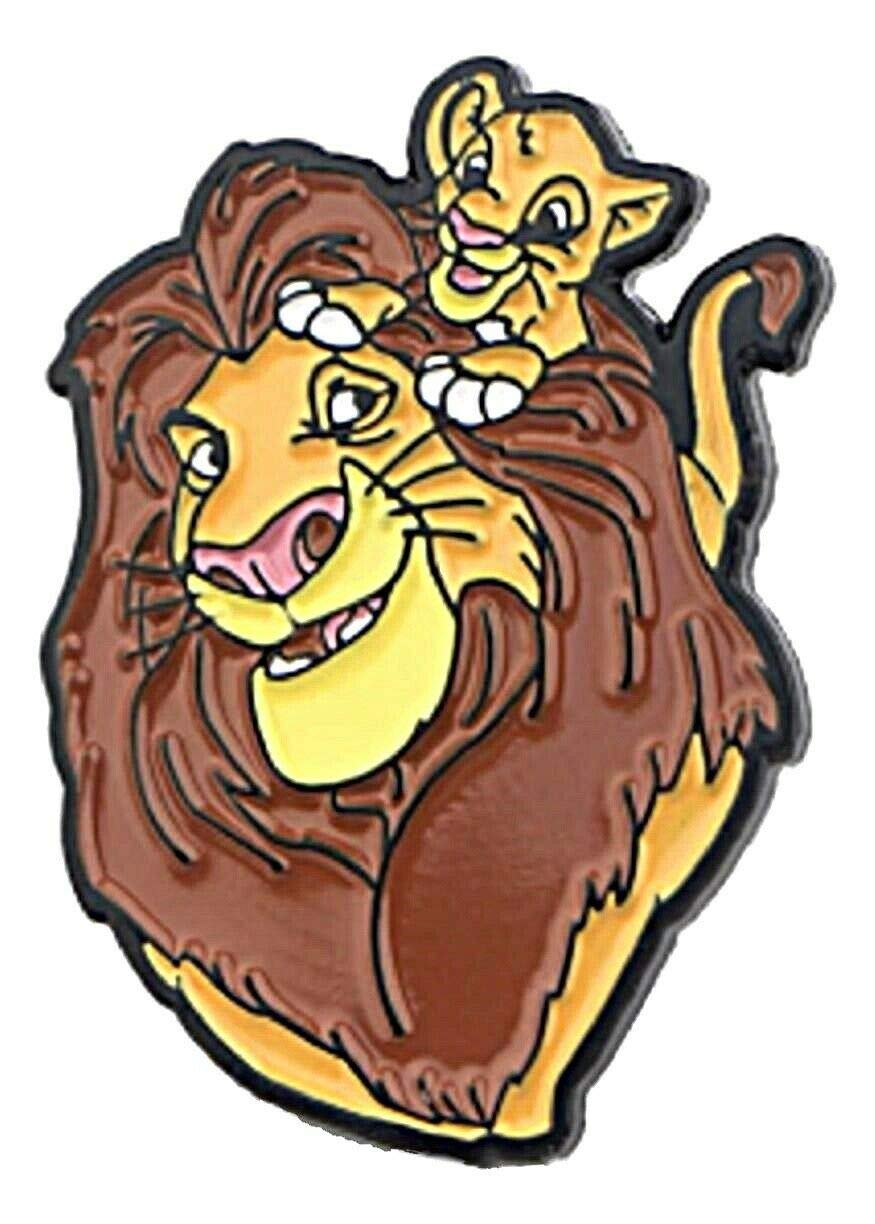 The Lion KingClassic Cartoon Movie Simba and Mufasa 1 Inch Tall Metal Enamel Pin