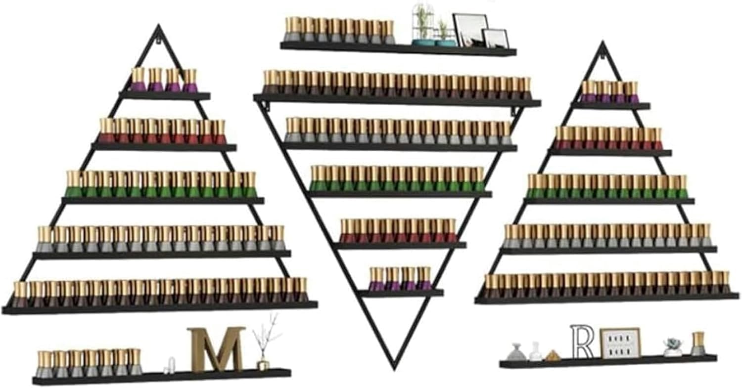 Scaffali per Smalti per Unghie Montati Parete, Portaoggetti for rack montato a parete, portaoggetti for cosmetici, supporto for pittura, olio essenziale, rossetto, profumo, espositore for unghie(Black