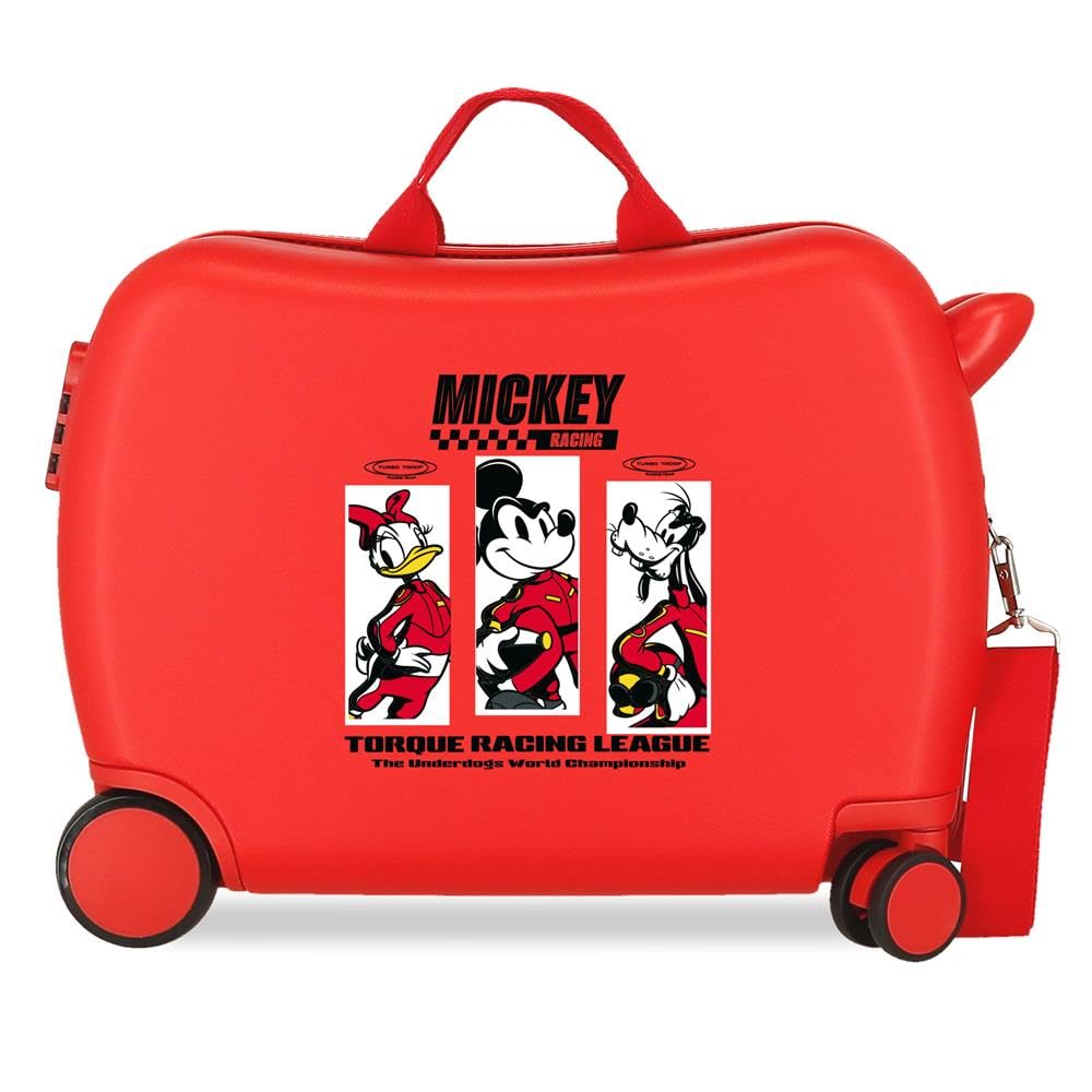 Joumma Disney Mickey Racing Walizka dziecięca czerwona 50 x 38 x 20 cm sztywne tworzywo ABS boczne zapięcie szyfrowe 34 l 2,1 kg 2 podwójne koła bagaż podręczny