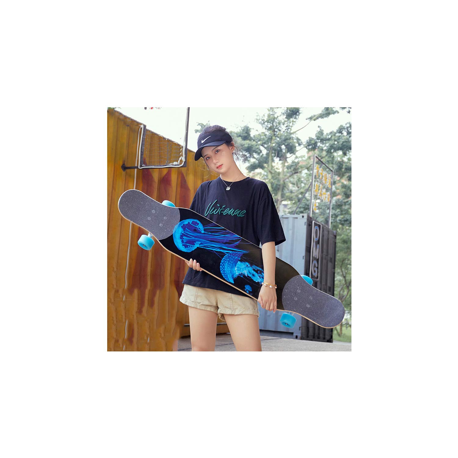 Amazon | ロングスケートボード ロングボード スケボー コンプリート  