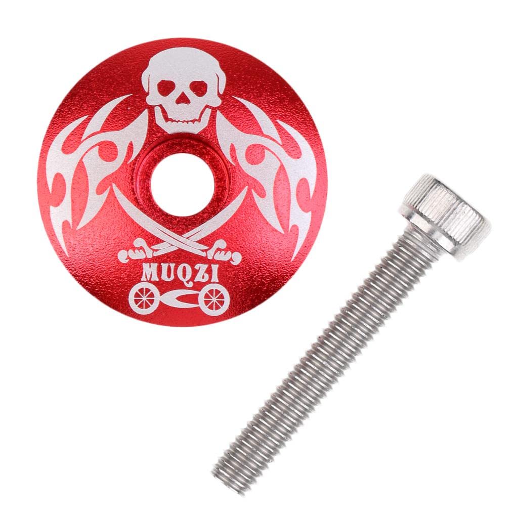 Bike Cycling Bicycle MTB BMX Aluminum Stem Top Cap Headset 1 1/8" A Red | Cycling | Bicycle Components & Parts | Headsets-picture-28