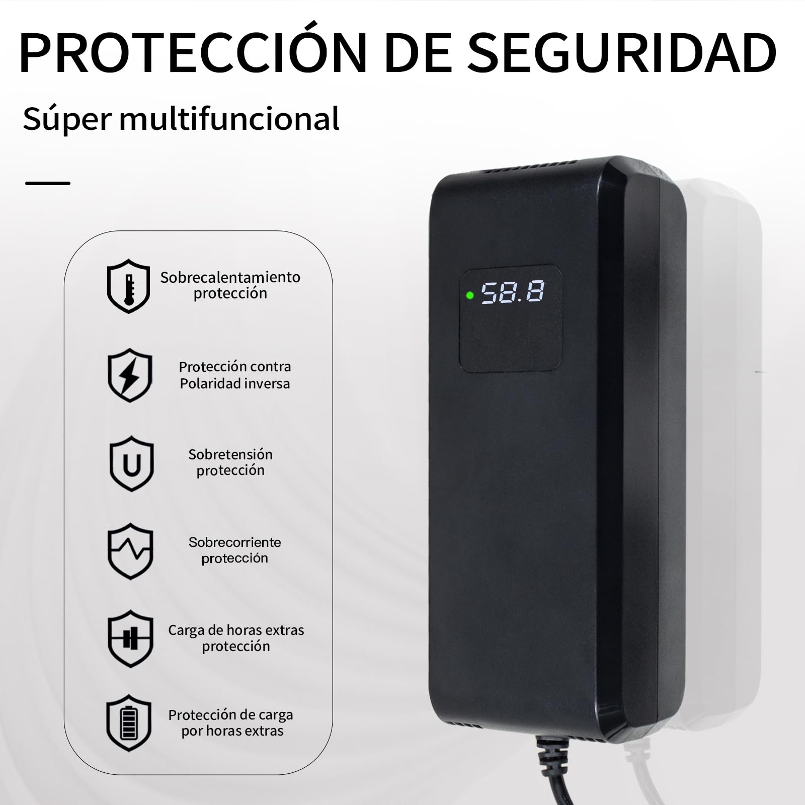 Chargeur haute tension 52 V 58,8 V avec connecteur CC 5,5 x 2,1 mm - Certifié CE pour drones et systèmes de sécurité (GX16)