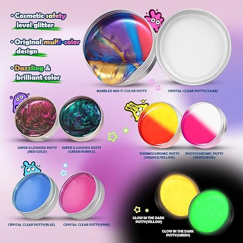 Miniatura 3 de WATERELF Kit de masilla de masilla de 10 piezas para niños, juguetes sensoriales de terapia artística para niños, niñas y adultos, alivio del