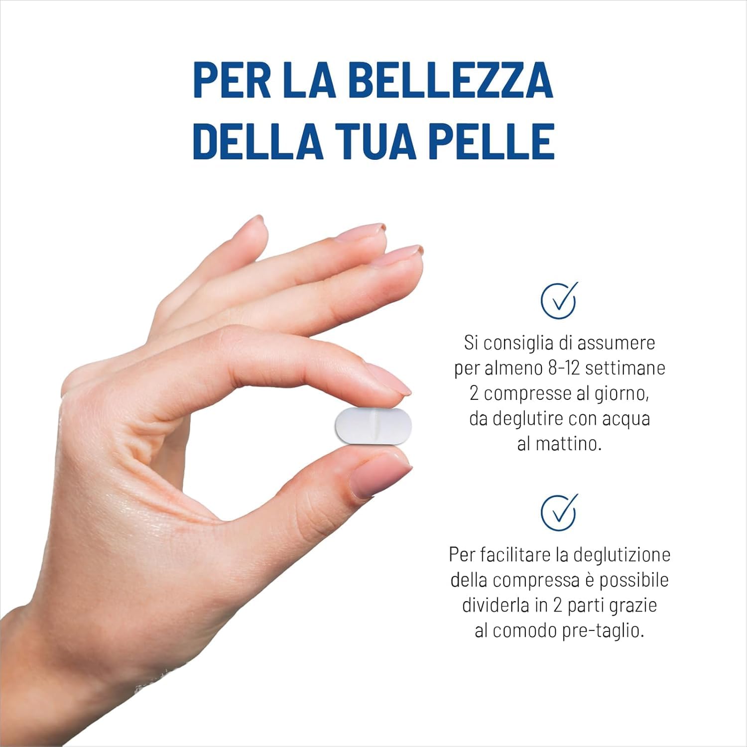 Equilibra, Collagene Marino Idrolizzato Naticol, 90 Compresse, 1200 mg Collagene per Dose, 80 mg Vitamina C per Dose, Collagene Tipo I e III, Mantenimento del Tono e dell'Elasticità della Pelle