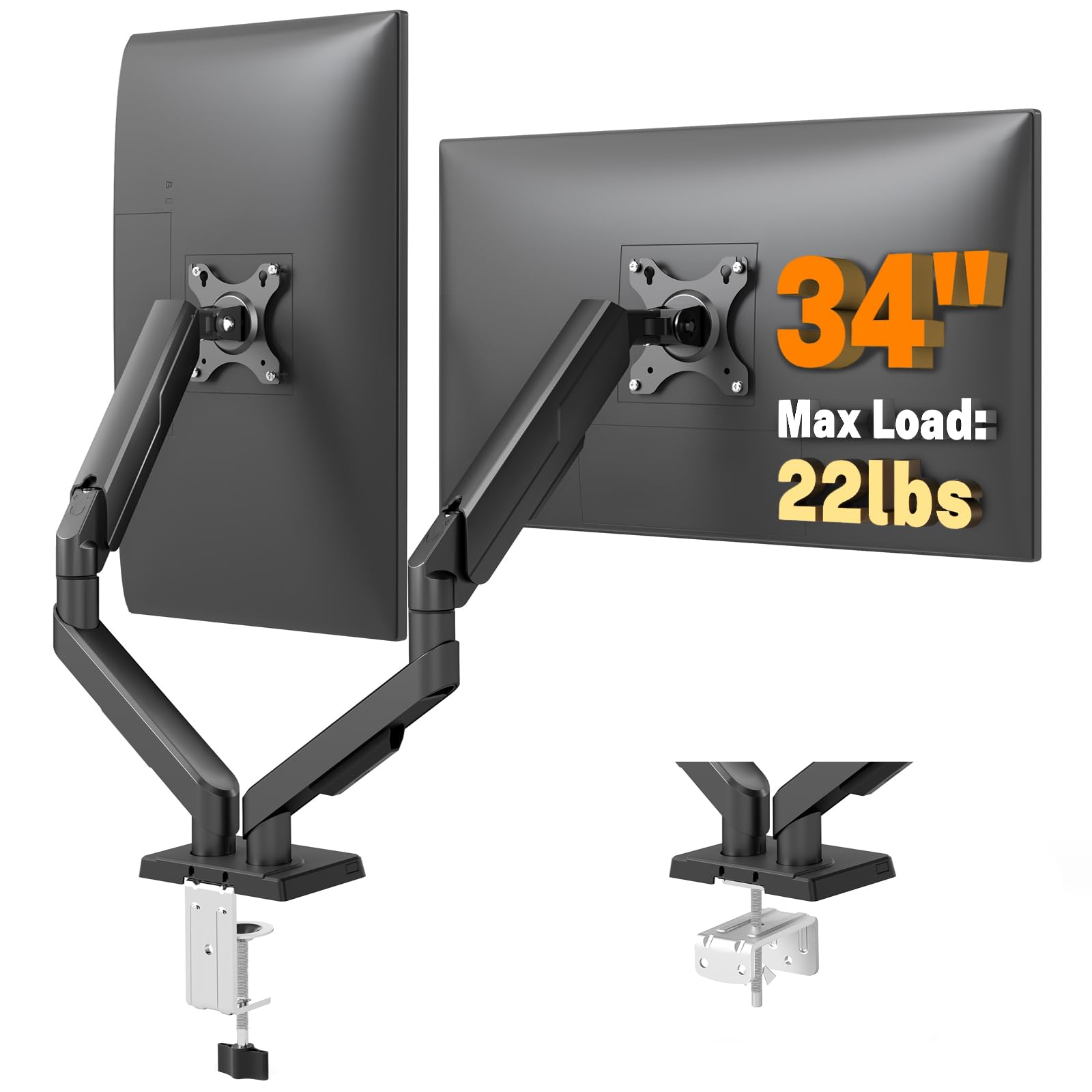5Rcom Dual Monitor Stand for 17-34 Inch Computer Screens