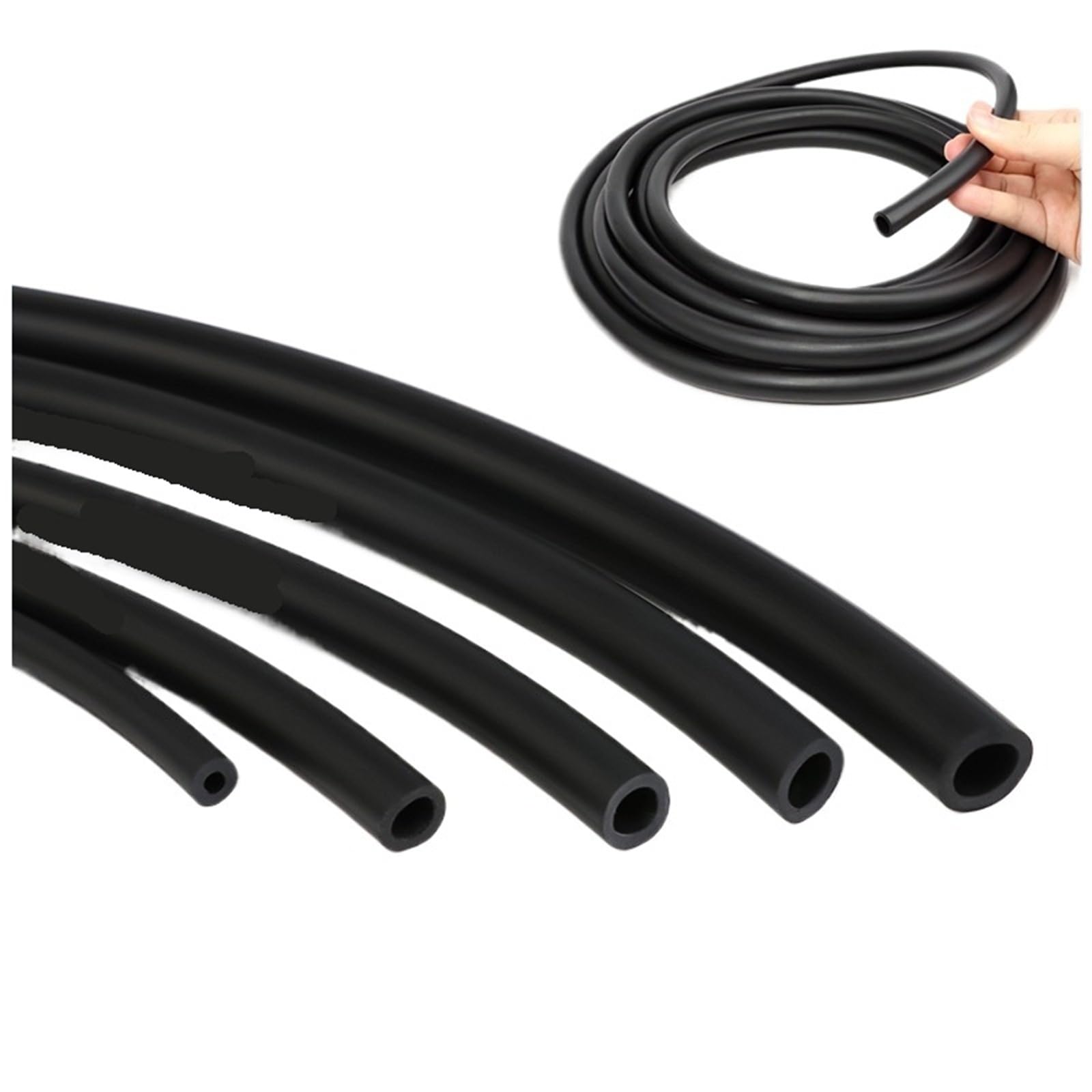 Manguera de silicona Manguera de goma ID 2 4 5 6 7 8 10 12 16 18 19 25 mm Tubo resistencia a altas temperaturas(5 meters,ID 6mm x OD 9mm)