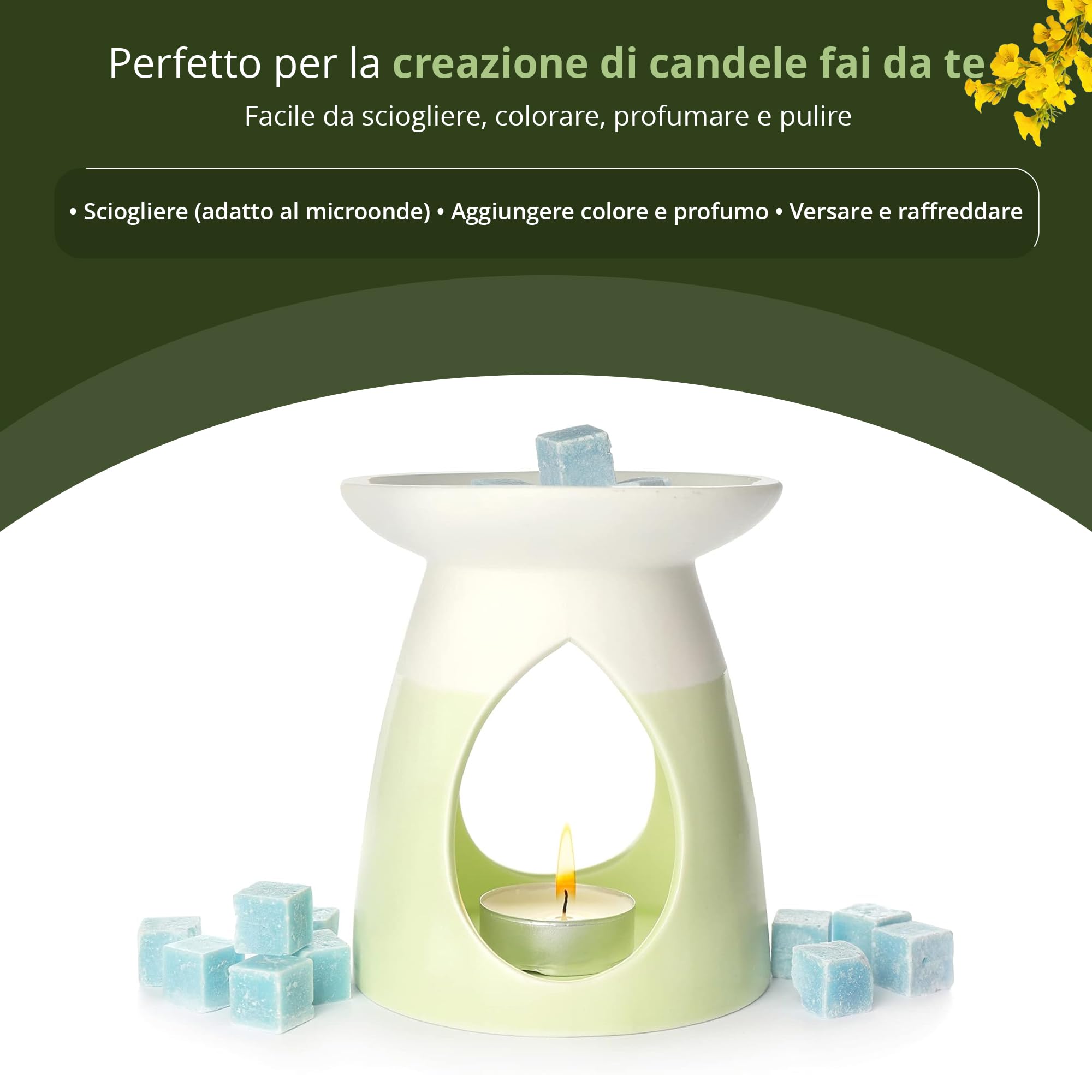 WAXIM Cera di olio di colza per candele 2500 g – Perle bianche, naturali, vegane, senza paraffina, cera per candele fatte in casa, fai da te, candele artigianali, granuli di cera e candele natural