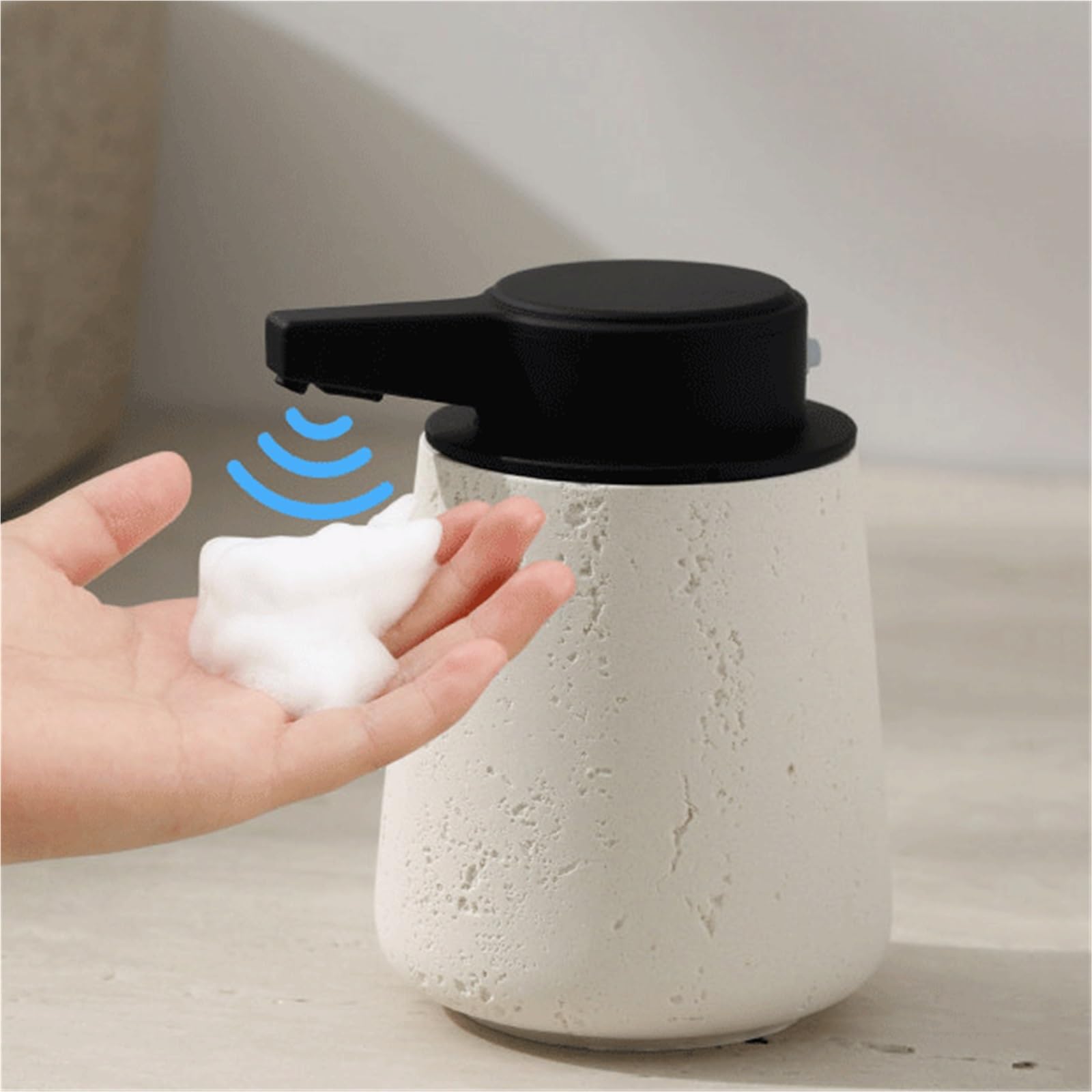 distributore di sapone Dispenser Di Sapone In Pietra Arenaria Adatto For Cucine E Bagni(Yellow)