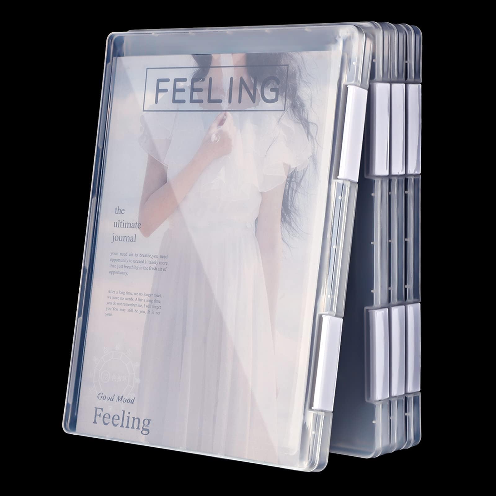4 Pcs Magazine Protectors for Collectors A4 File Paper Storage Box Magazine Covers Plastic Protector Clear Portable Project Case Holder Folder Document Organizer for Office Supplies, 12. 1 x 9. 1 Inch