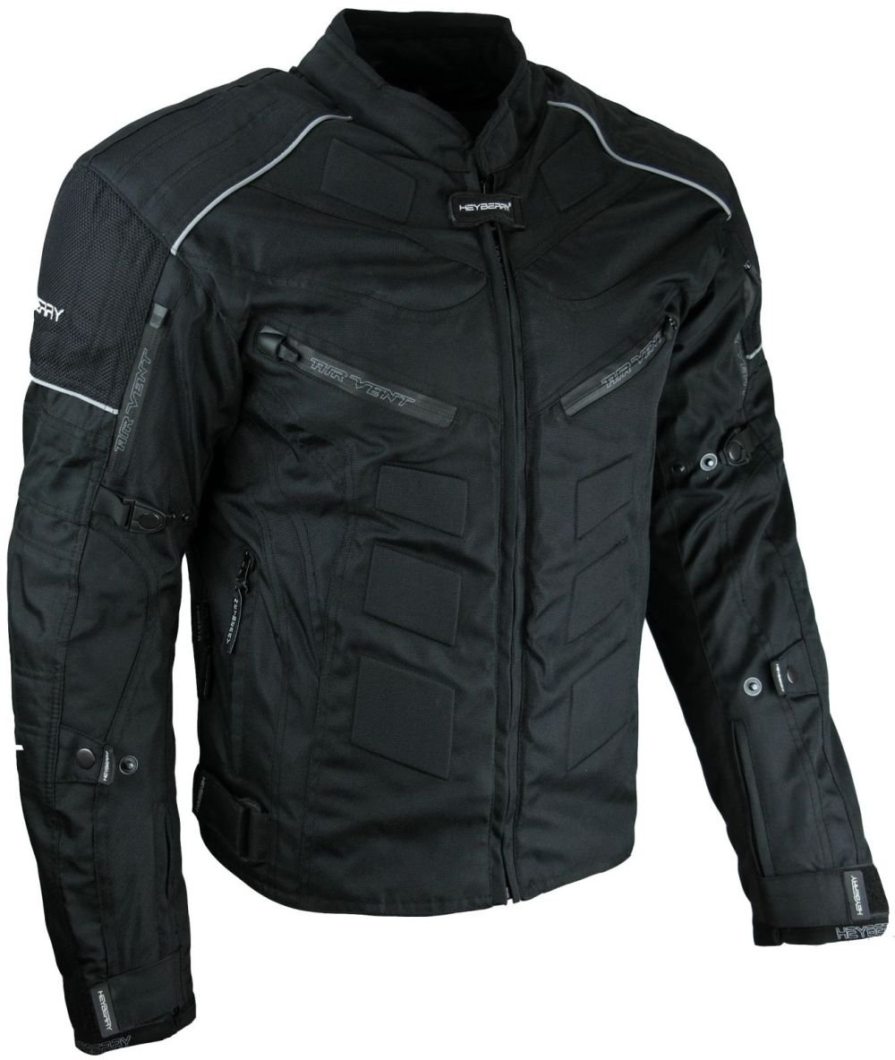 HEYBERRY Kurze Textil Motorrad Jacke Motorradjacke Schwarz