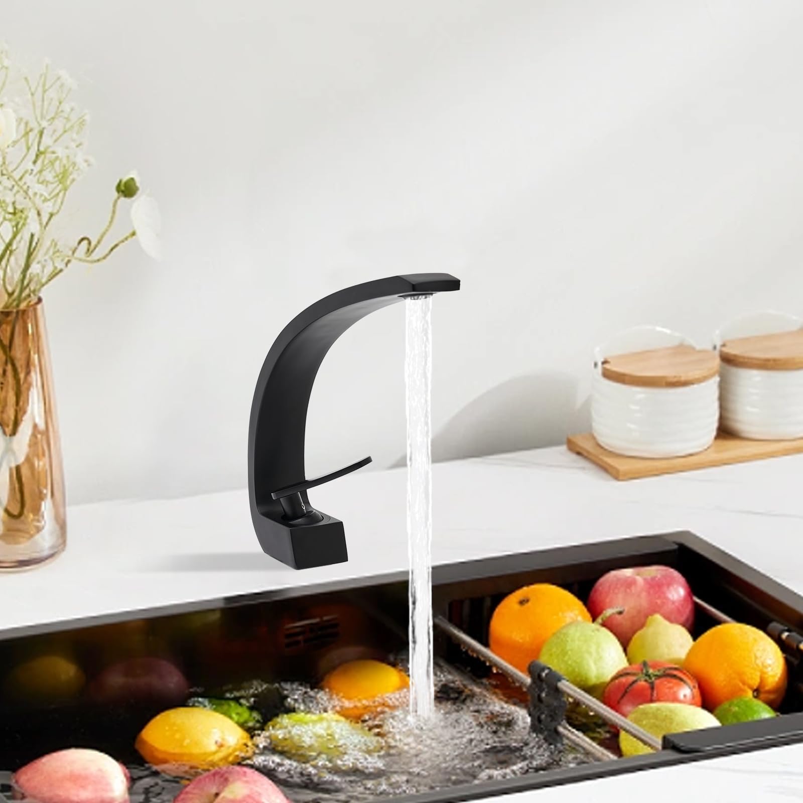 Grifo de baño de 50 cm de longitud de la manguera de agua caliente/fría, grifo de baño monomando, cartucho de cerámica, grifo de baño para baños, lavaderos, restaurantes, oficinas, hoteles