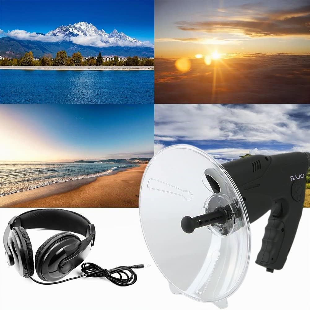 Micrófono Direccional Parabólico, Monocular 8X Para Escuchar Pájaros, Telescópico Con Alcance de 100 Metros