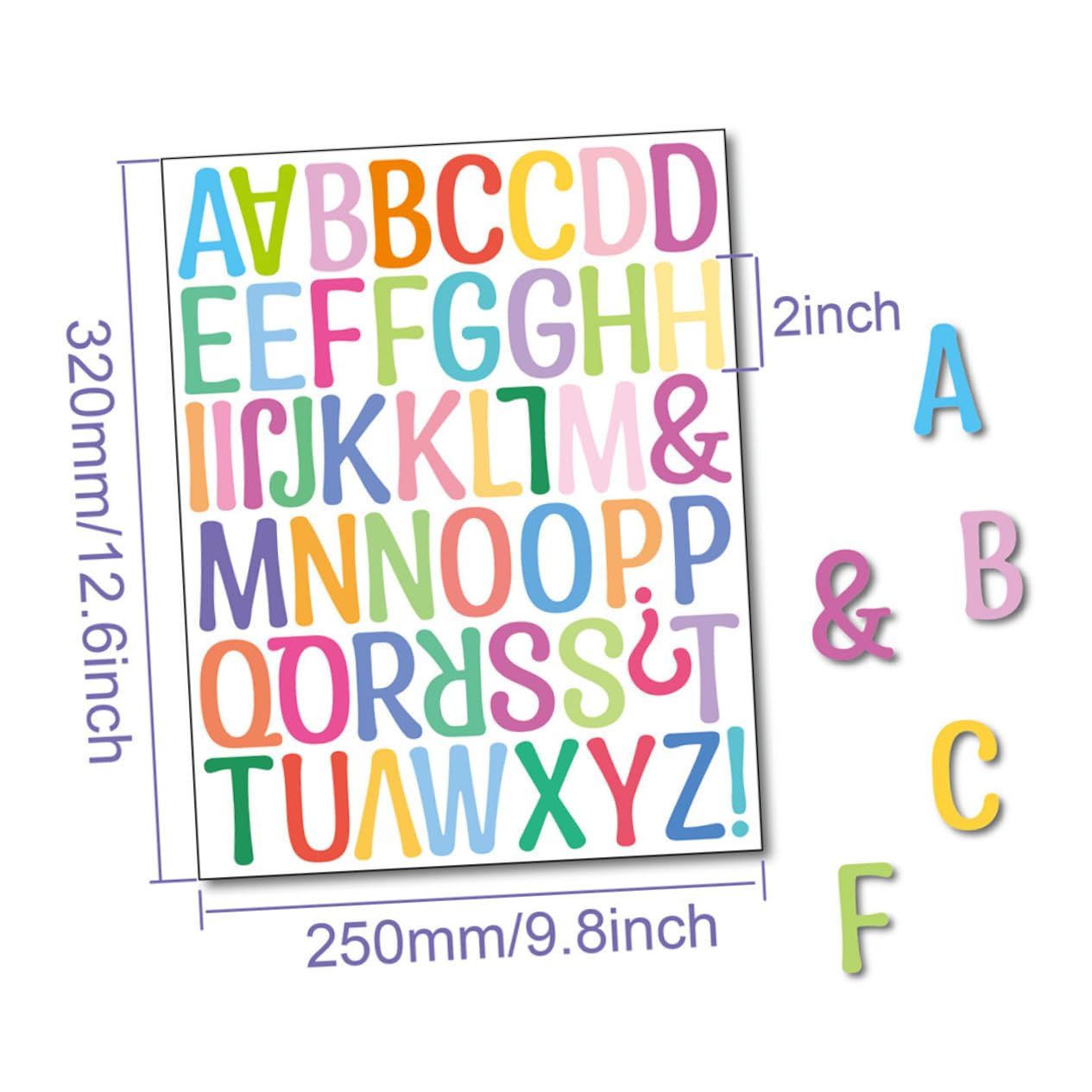 HAWILLOSCH Large Letter Stickers 2 Inches Wall Stickers Numbers Letters for Mailbox Decor DIY Decal Set