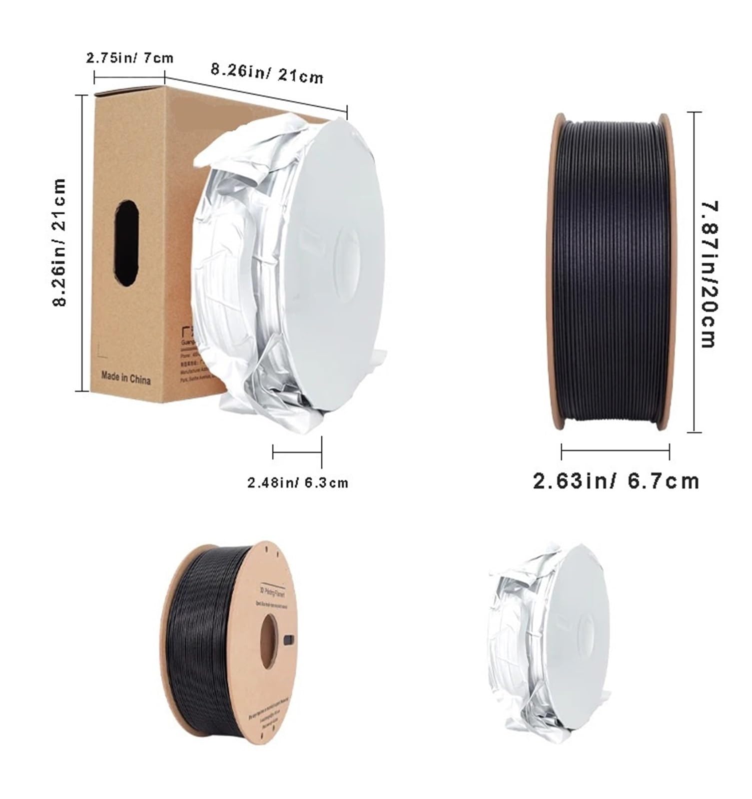 ASA Kohlefaser (CF) Filament 1,75 Mm 1 Kg, Wetter- Und UV-hitzebeständiges 3D-Druckerfilament For Den Außenbereich