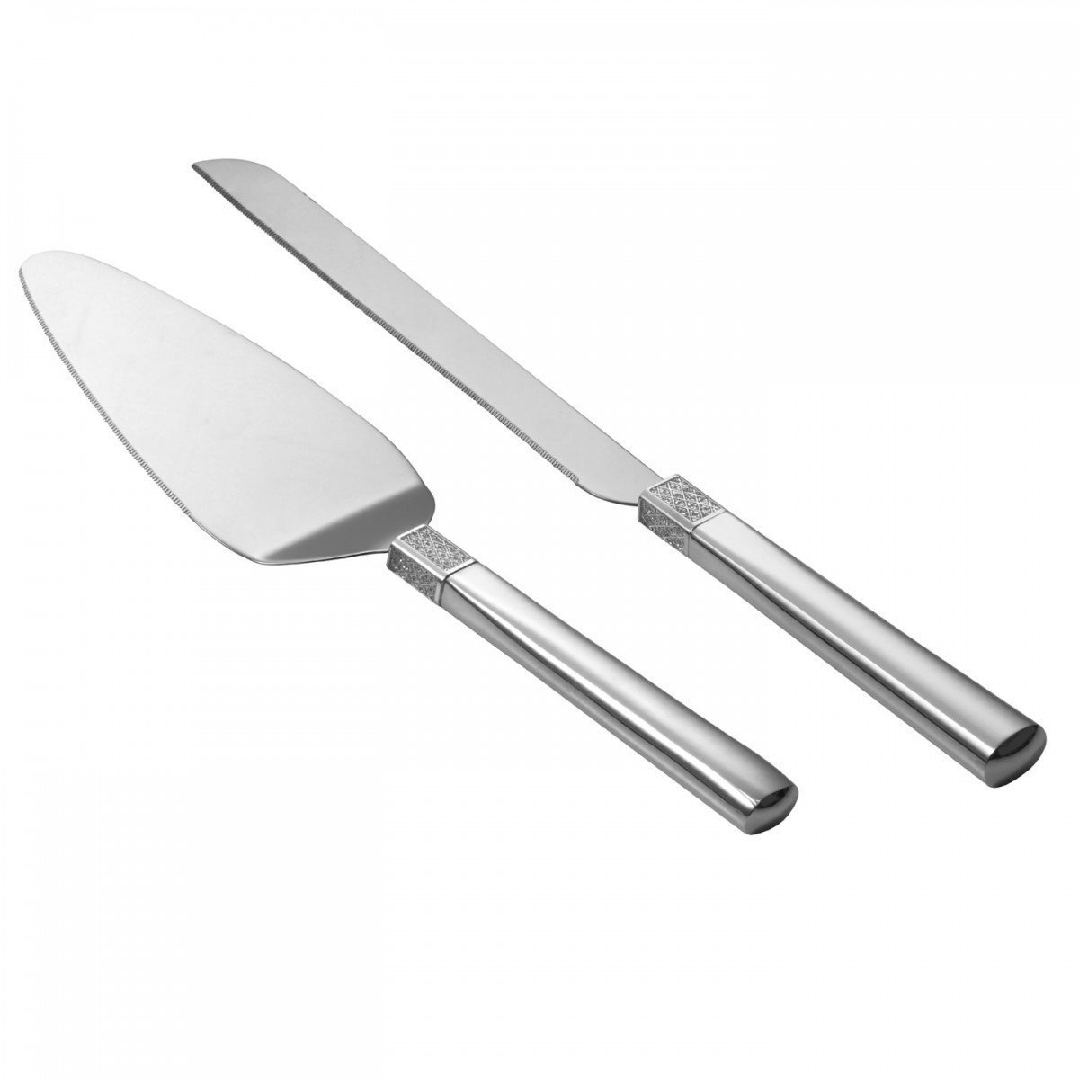 Lismore Diamond Silver Cake Knife and Server Set (2 Pieces)