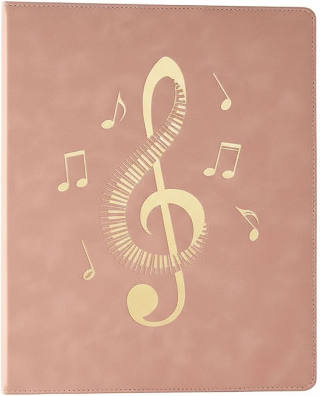 Pink Sheet Music Folder 4-Ring PU Binder 20 Non-Reflective Sheets/40 Page
