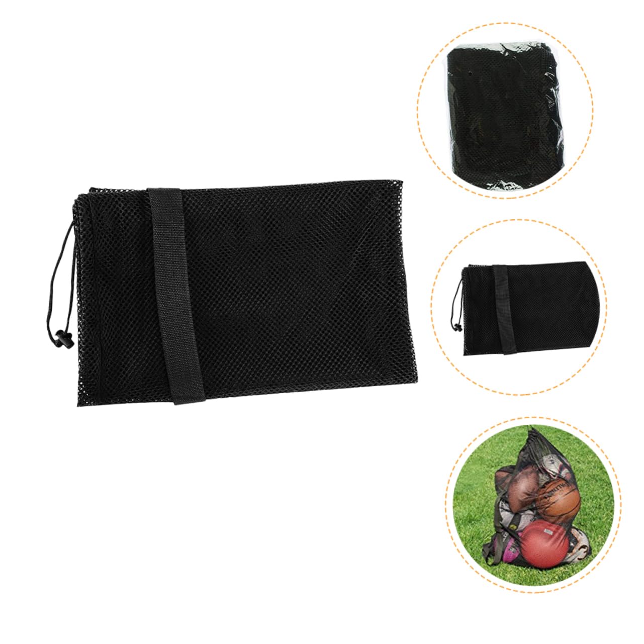 BESPORTBLE 2pezzi Borsa Sportiva Rete Per Palloni Sacchetto Tracolla Per Calcio Basket e Pallavolo Capacità Design Resistente e Pratico Per Uso Quotidiano