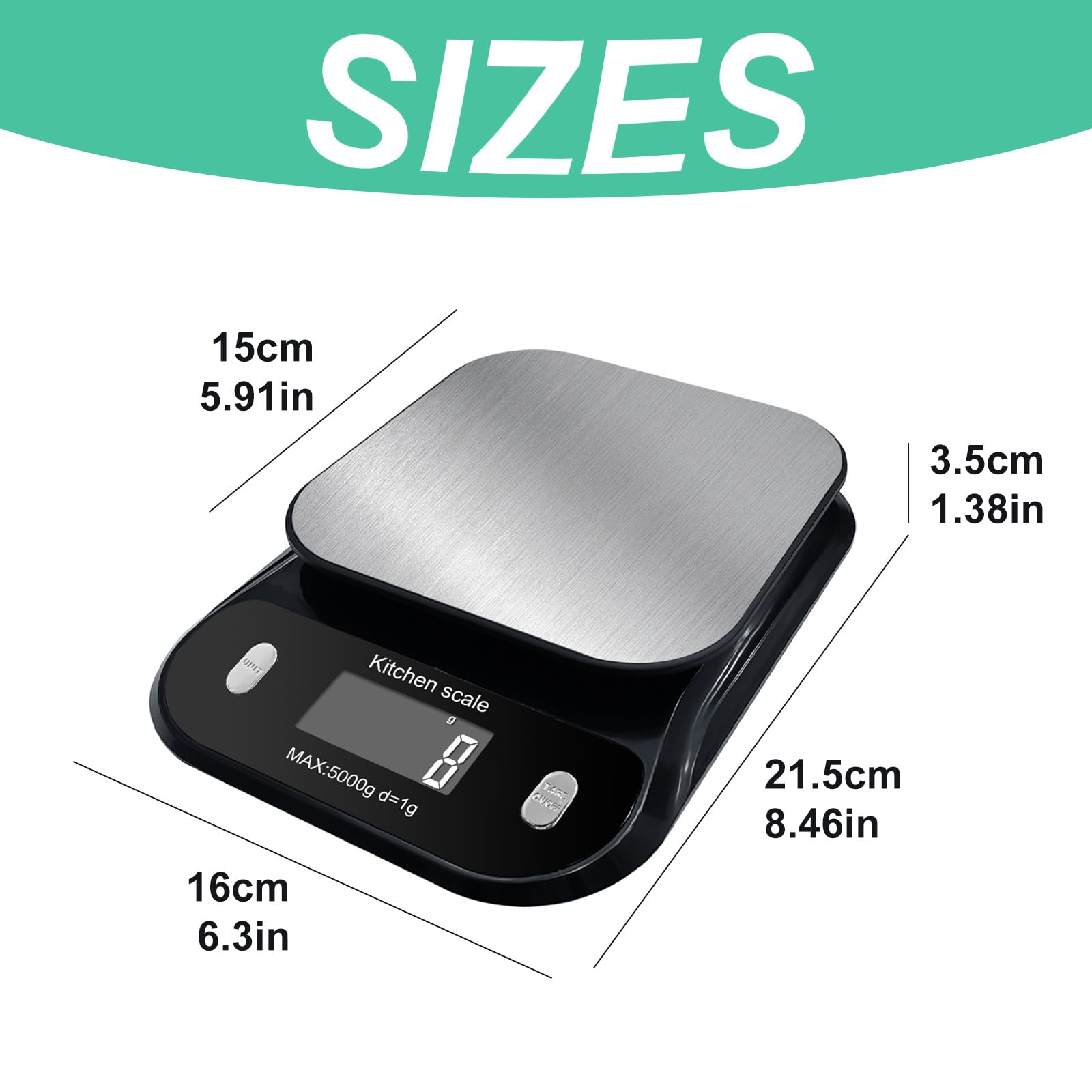 Báscula de cocina digital parlante, báscula electrónica de cocina, báscula de alimentos parlante con pantalla LCD grande, báscula de pesaje de alimentos con plataforma de disco de acero inoxidable,