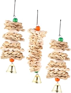 VERDANVERSE 3 Piezas Pájaro de los Buques Jaula Juguetes para pájaros cacatúa Interior Loros Accesorio de Aves perico Colgante de Juguete Loro Juguetes Juguete de pájaro Hierba Color Aleatorio