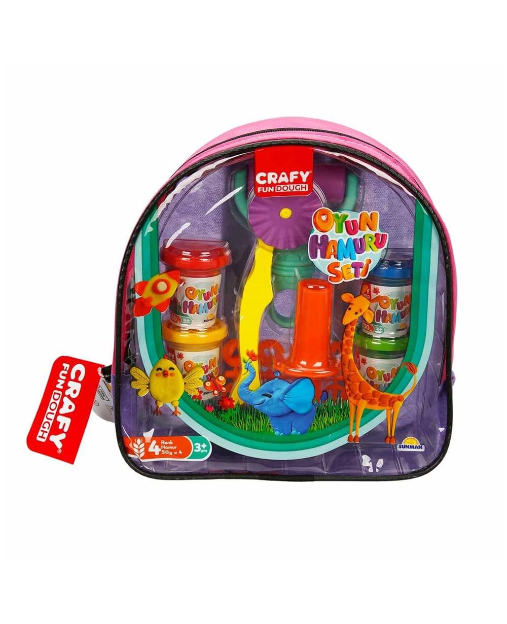 Crafy Oyun Hamur Set Crafy Sırt Çantası 4X50Gr 2R