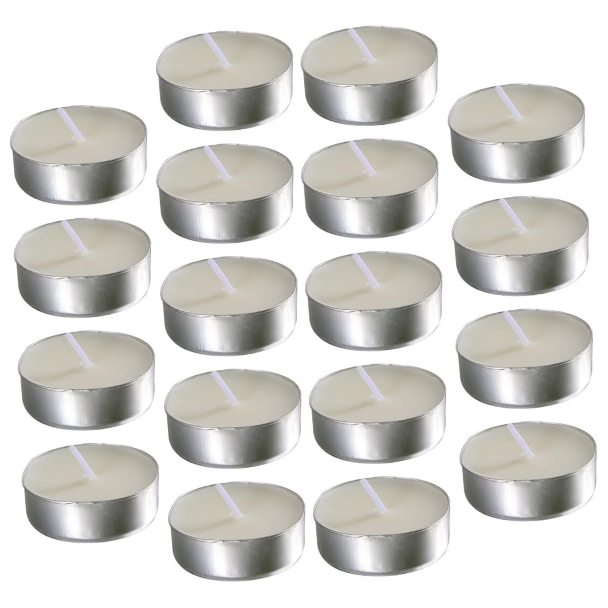 VINTORKY 50pcs White Tealight Candles Smokeless Aromatherapy Home Candles for Weddings Parties Multi Function Decorative Use for Romantic Atmosphere