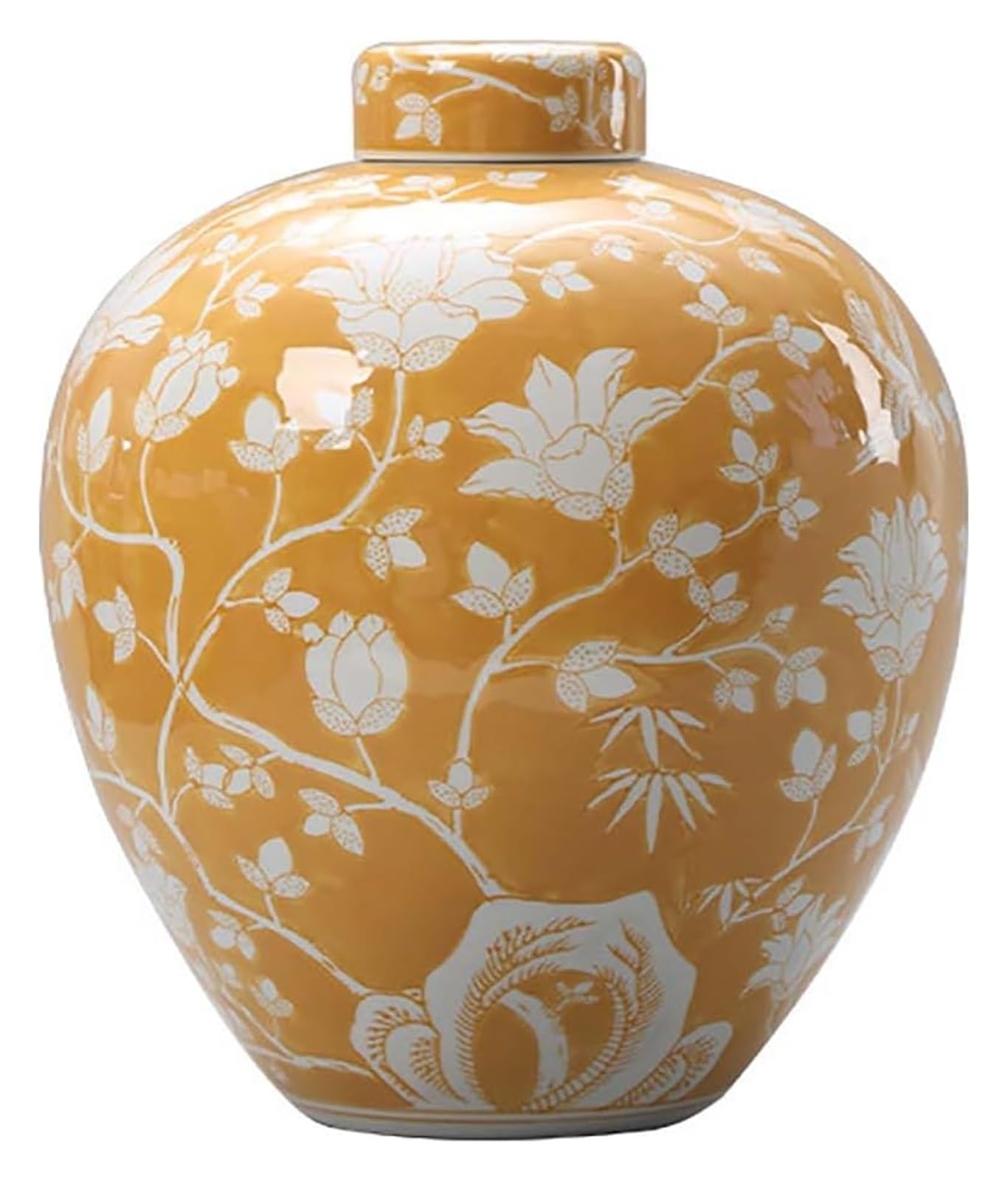 SnamicE Vase Tabletop Porcelain Vase Chinese Style Living Room Floor-Standing Ceramic Flower Arrangement,Natural