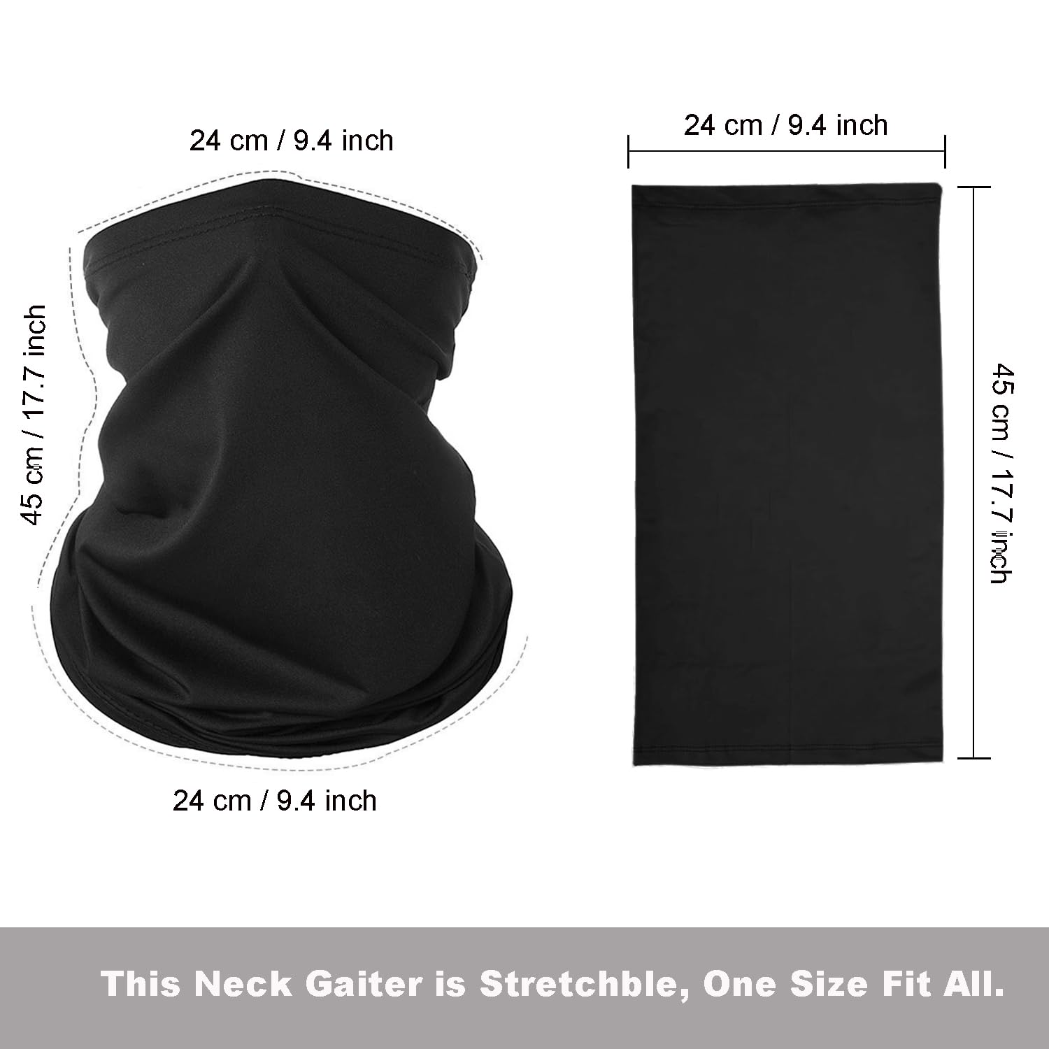 12 polainas para el cuello, pasamontañas para hombres y mujeres, máscara deportiva para ciclismo, máscara facial, bufanda para el cuello, protector facial UV ()