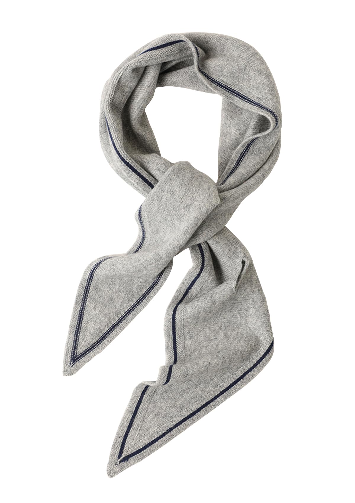 Klein Diamant Schal Halstuch 30% Kaschmir & 70% Wolle, Weiche Warme Gestrickt Halskreuz Dreieckstuch für Damen Mädchen, Frühling Herbst Vielseitiges Strickschal Kurz Kragenschals Neckwarmer Grey