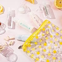 Vista 2 de MIAMICA Lemon - Kit de botellas de viaje y neceser para mujer que cumple con la TSA, Limón y naranja, Botellas Tsa