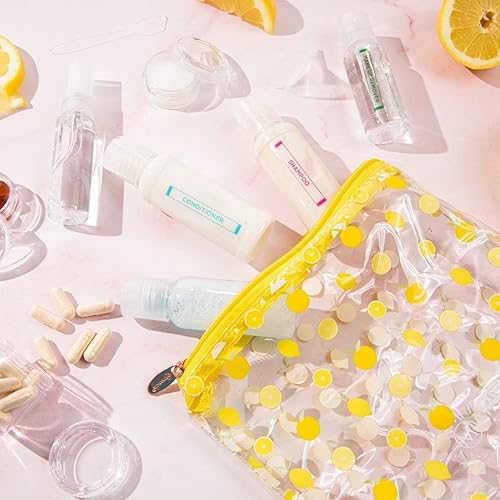 Miniatura 2 de Miamica Lemon - Kit de botellas de viaje y neceser para mujer compatible con TSA, Limón y naranja, Botellas Tsa