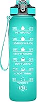 Vista 16 de 32 oz Water Bottles with Times to Drink and Straw, Motivational Water Bottle with Time Marker, Leakproof & BPA Free, Drinking Sports Water Bottle