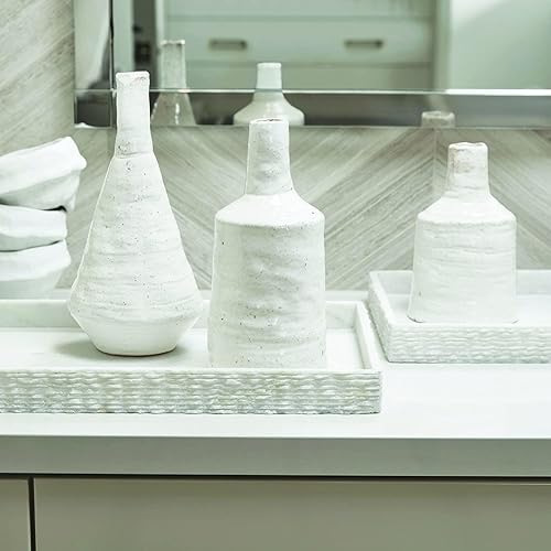 Miniatura 2 de Santa Barbara Design Studio Pure Design - Jarrón de cerámica moderno para decoración del hogar, 12 pulgadas de alto, color blanco