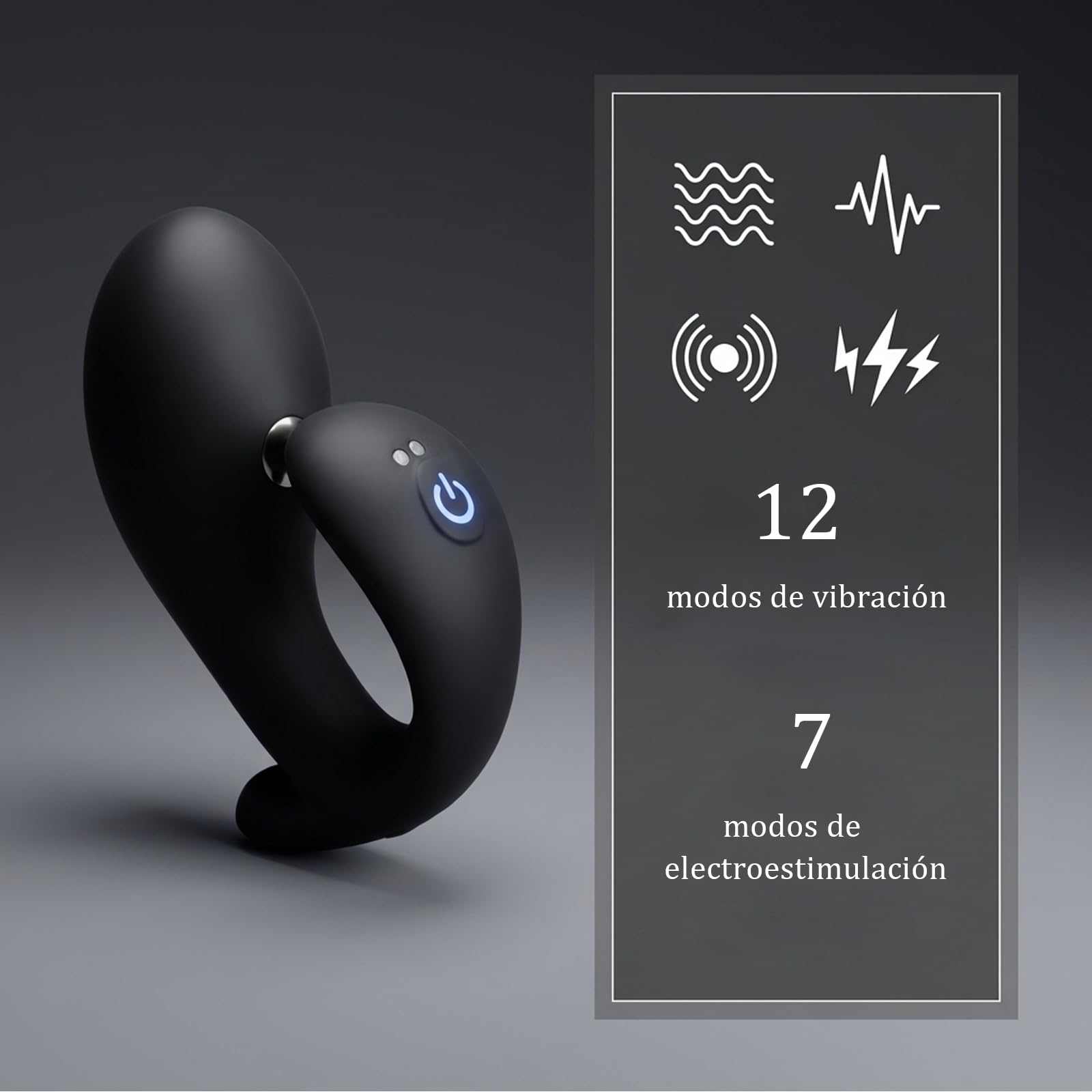 Electroestimulación Vibradores Anales Estimulador de Próstata Hombre Vibradores Punto G Mujeres Dilatador Anal Electroshock Buttplug 7 Modos de Electroestimulación 12 Modos de Vibración Bdsms Sex Toy
