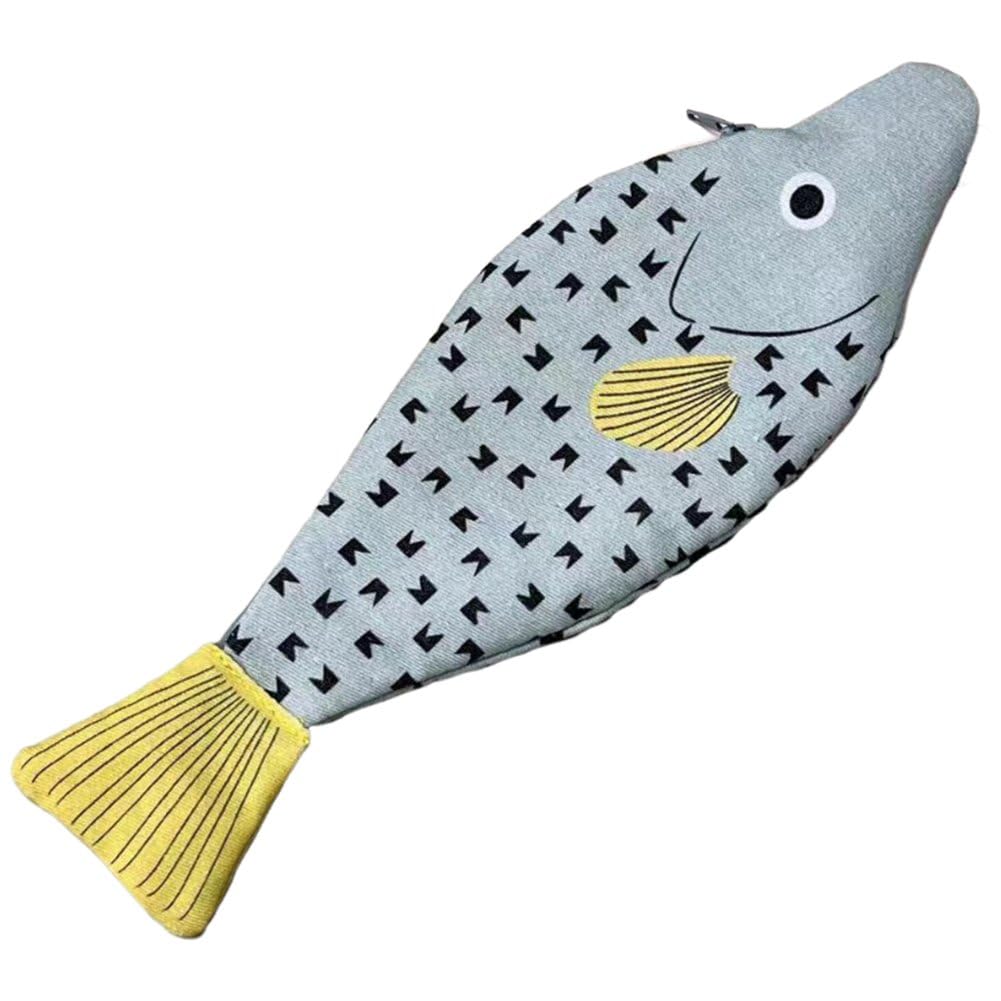 Baokuan Girls As Shown Fish Shape Novelty Pencil Case With Simulated Fishbone Lining - Pen Bag, Coin Purse, Funny Pencil Pouch