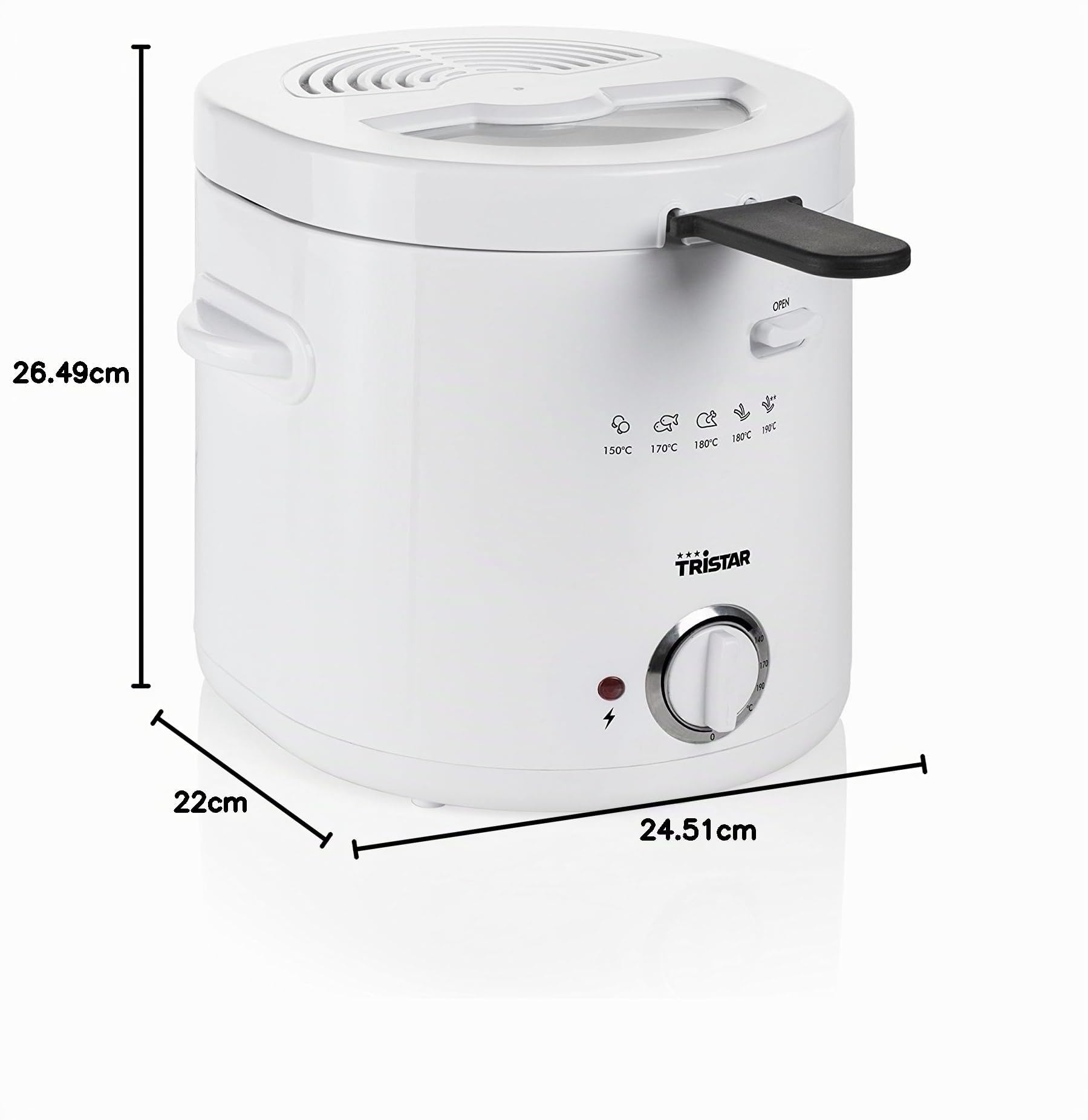 Freidora Tristar FR-6941 – Capacidad de 1,5 litros – Exterior de tacto frío