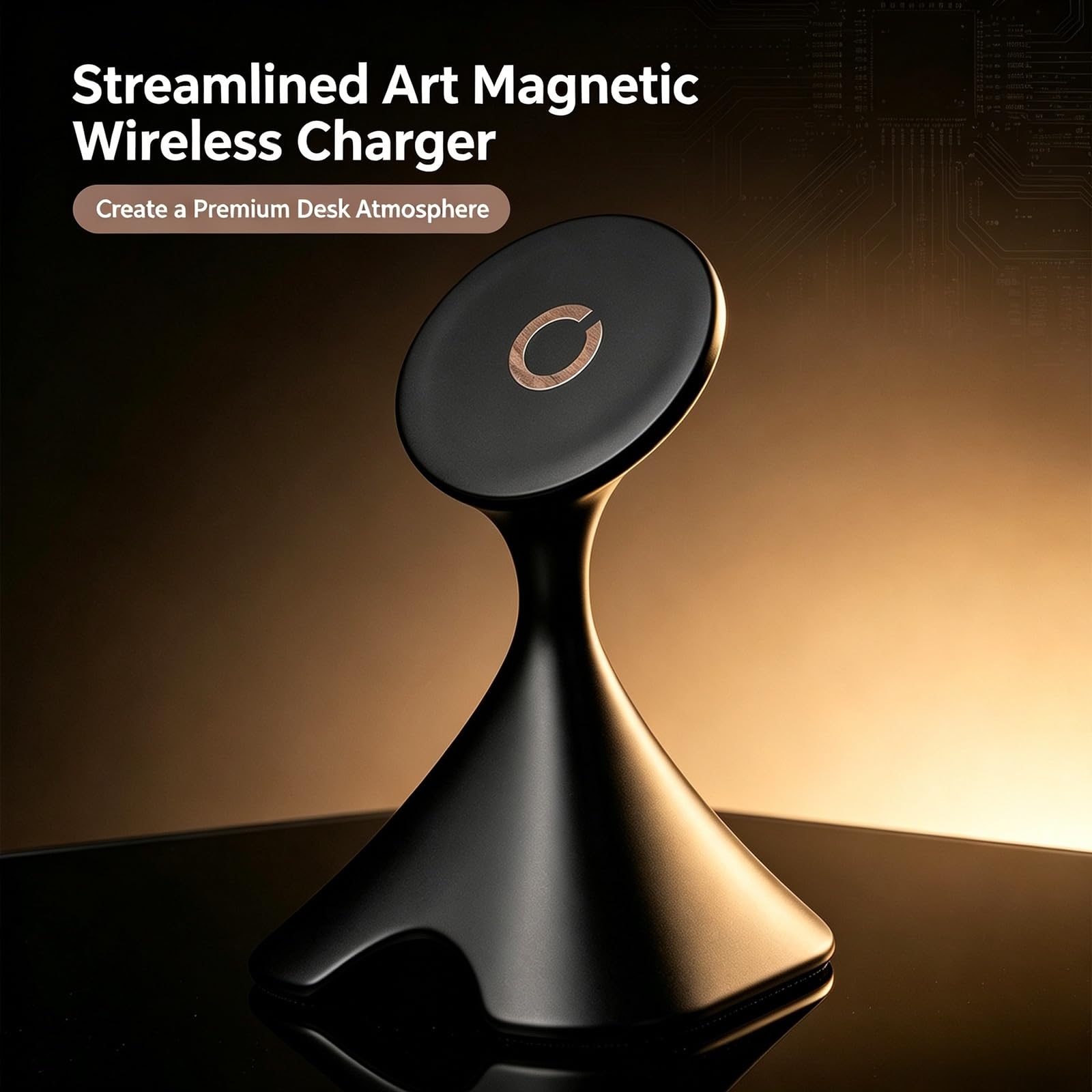 Supporto magnetico per telefono con base di ricarica wireless rapida | Ricarica rapida da 15W con allineamento automatico, angolazione regolabile, compatibile con i principali smartphone
