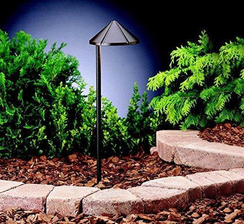 Kichler 15315AZT Six Groove Path & Spread 1-Light 12V, Textured Architectural Bronze by Kichler - Used condition - US$46.50