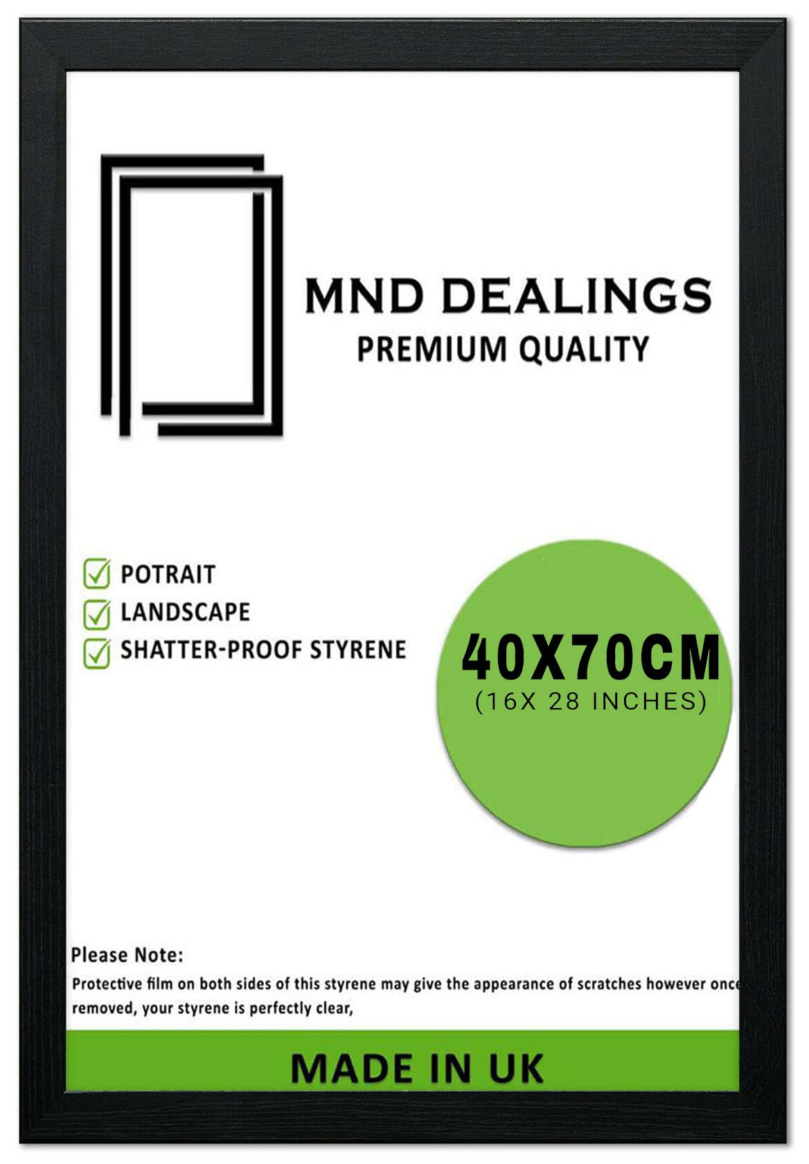 MND Dealings New Lifestyle Black 40x70cm Poster Frame - MDF Wood and Polished Perspex-Handcrafted for Gallery Family PhotoPortrait Anniversary/Birthday/Wedding/Gifting (Black) โ image 1