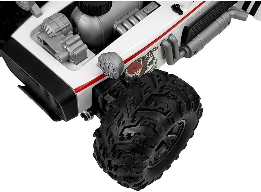 Close-up of the front wheel and suspension of the Crazon Buggy Speed Drift RC Car