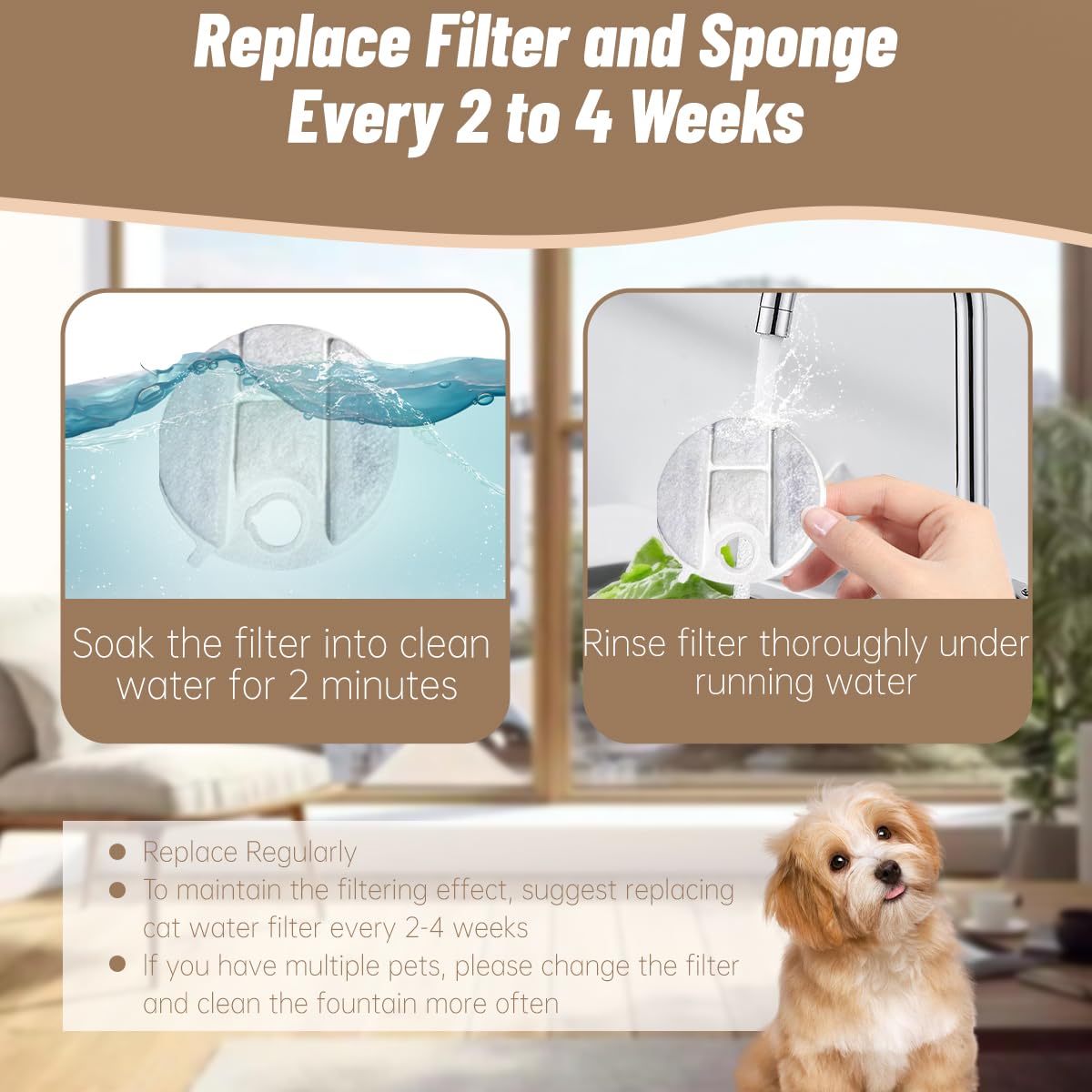 Ersatzfilter, kompatibel mit Petlibro-Kapsel-Wasserbrunnen PLWF008 (20 Aktivkohlefilter + 20 Schwamm), 20 Stück